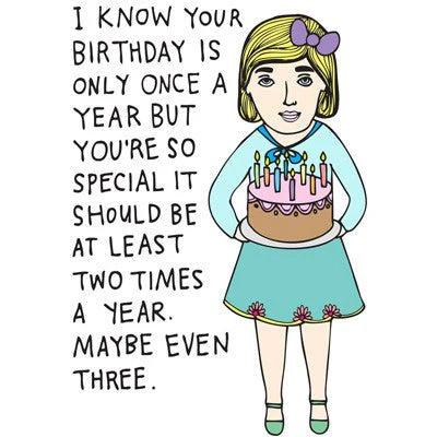 Able & Game Card - I Know Your Birthday Is Only Once A Year