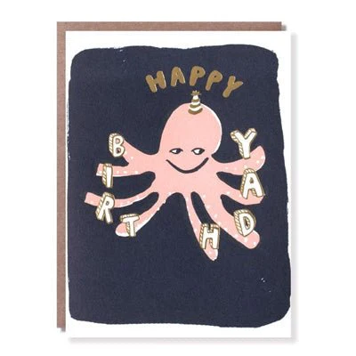 Egg Press Card - Happy Birthday Octopus