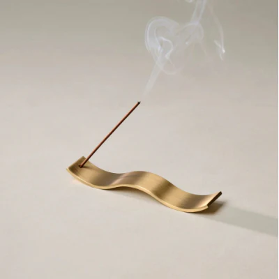 Gentle Habits - Brass Wave Incense Holder