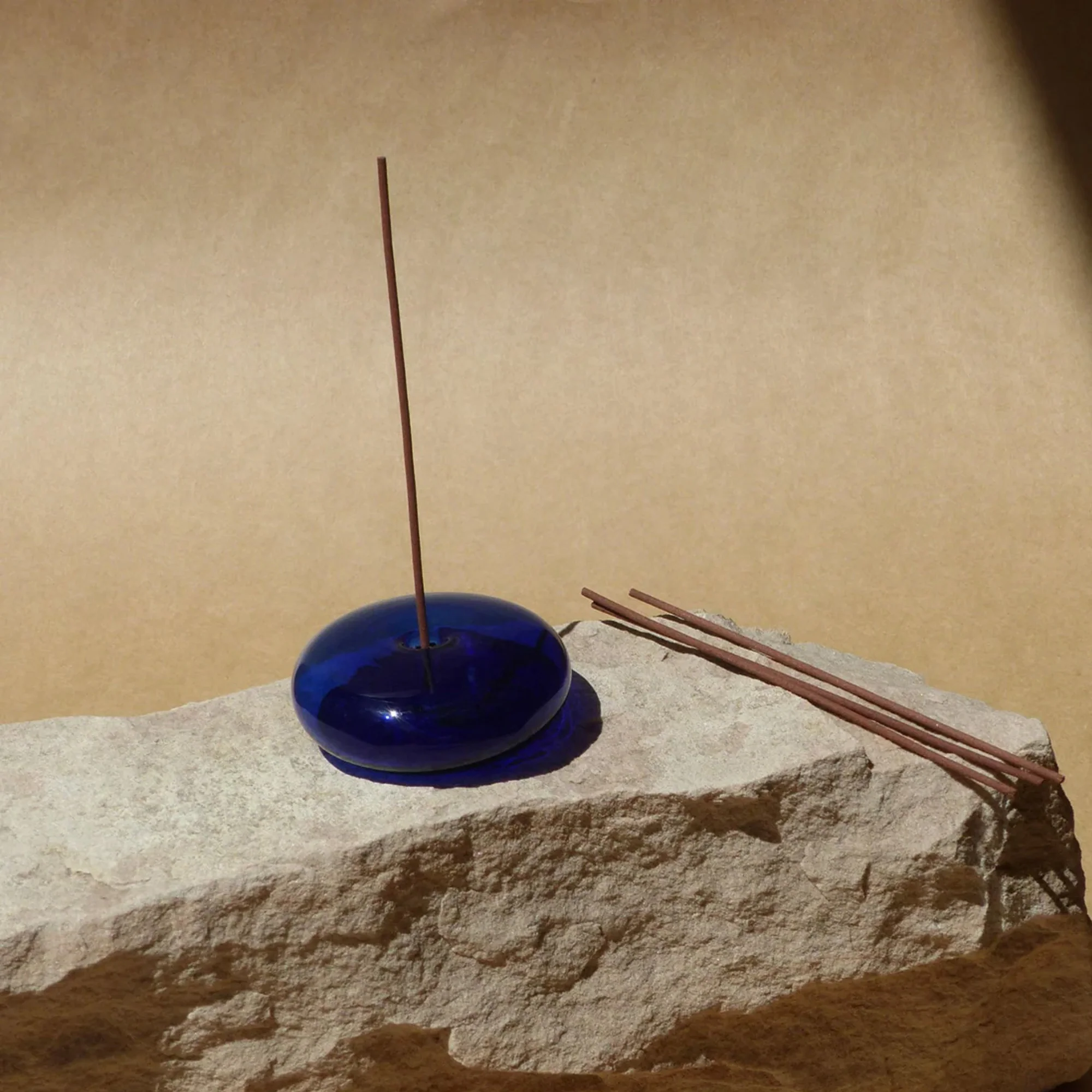 Gentle Habits - Glass Vessel Incense Holder (Cobalt Blue)