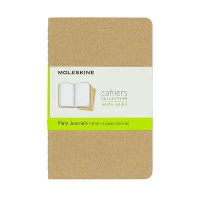 Moleskine Notebook - Cahier Pocket Plain Kraft (Set of 3)