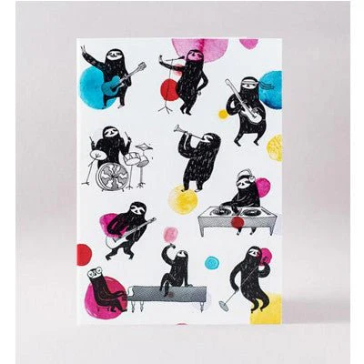Surfing Sloth Card - Music Sloths