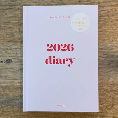 Papier - 2026 A5 Weekly Planner (Joy Pink Coloured Hard Cover Diary)