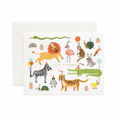 Rifle Paper Co Card - Happy Birthday Party Animals
