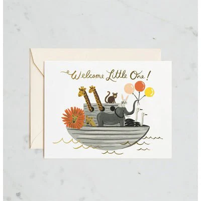 Rifle Paper Co Card - Welcome Little One (Noah's Ark)