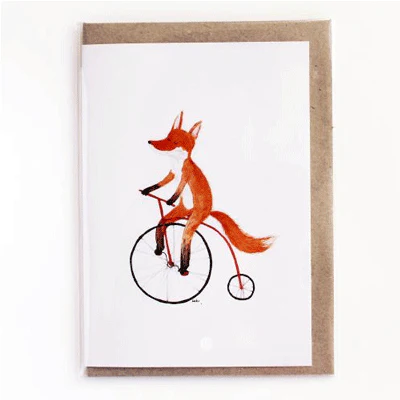Surfing Sloth Card - Bike Fox