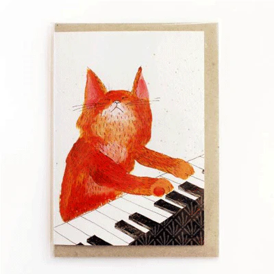 Surfing Sloth Card - Keyboard Cat