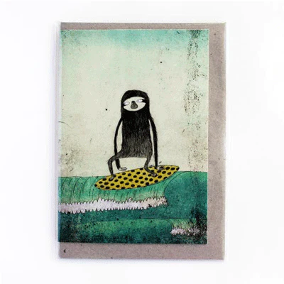Surfing Sloth Card - Surfing Sloth