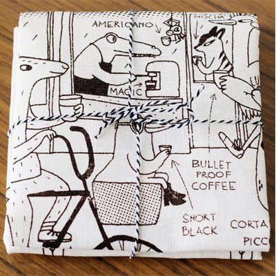 Surfing Sloth - Coffee City Tea Towel - Image 2