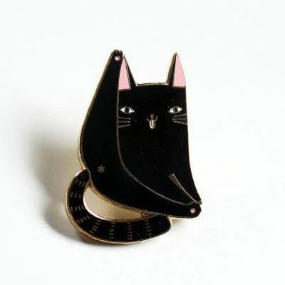 Surfing Sloth Pins - Black Cat