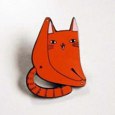 Surfing Sloth Pins - Orange Cat
